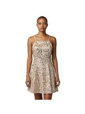 City Triangles Pink and Gold  Sequin Prom Dress Size 11 Juniors